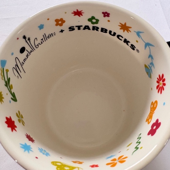 Starbucks Manuela Guillen 2023 Black Floral Mug 14 oz Microwave/Dishwasher Safe - Picture 7 of 9